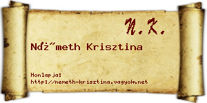 Németh Krisztina névjegykártya