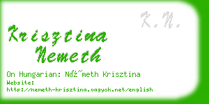 krisztina nemeth business card
